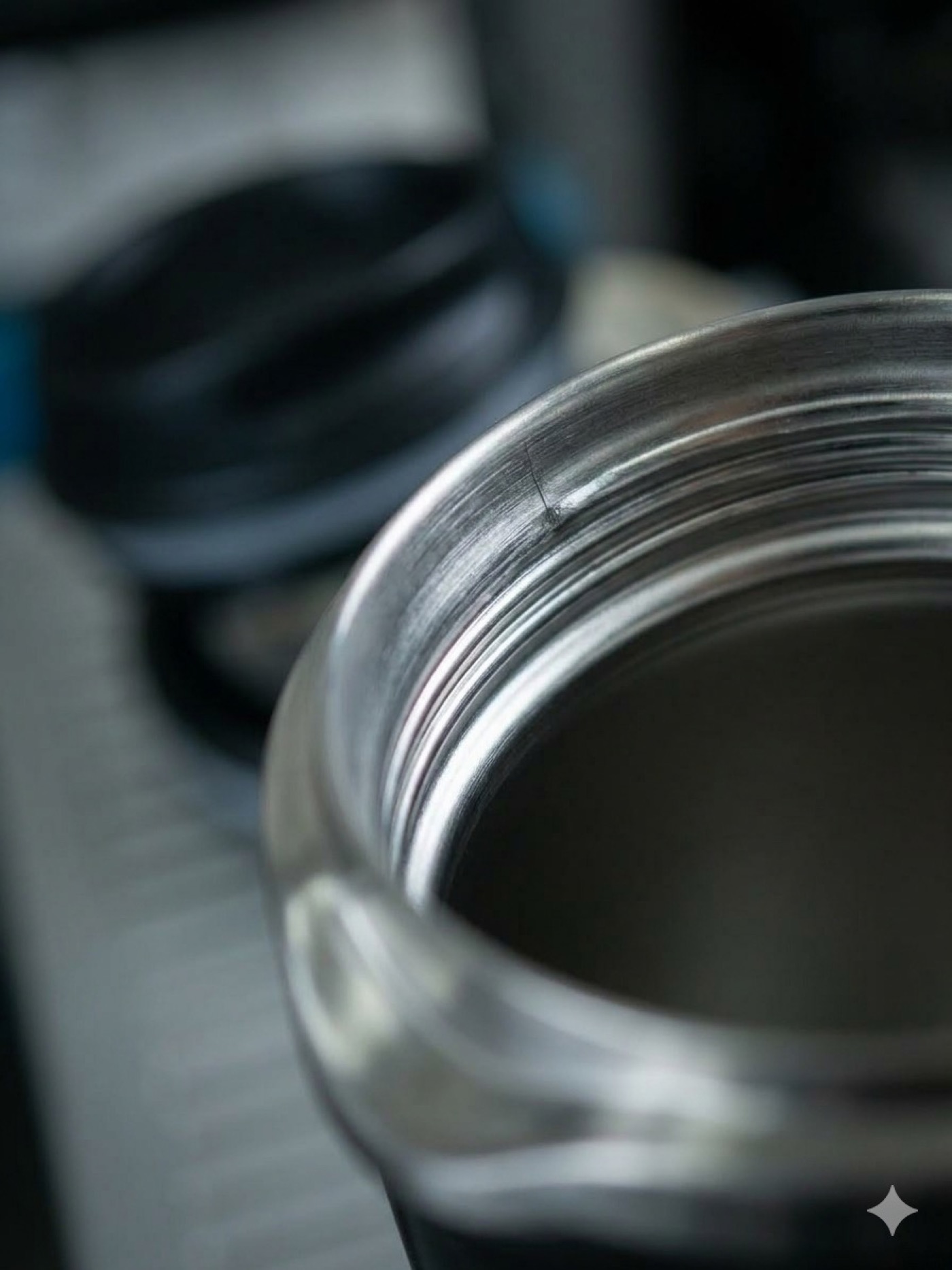 Close-up of the Aqua Vibez stainless steel cup rim